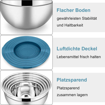 Herogo Edelstahl Rührschüssel Set 5er