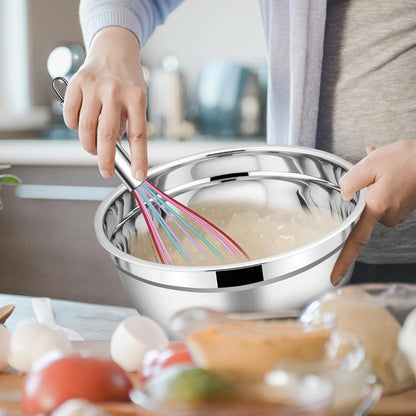 Edelstahl Salatschüssel Set 5er Stapelbar Bunt Größe