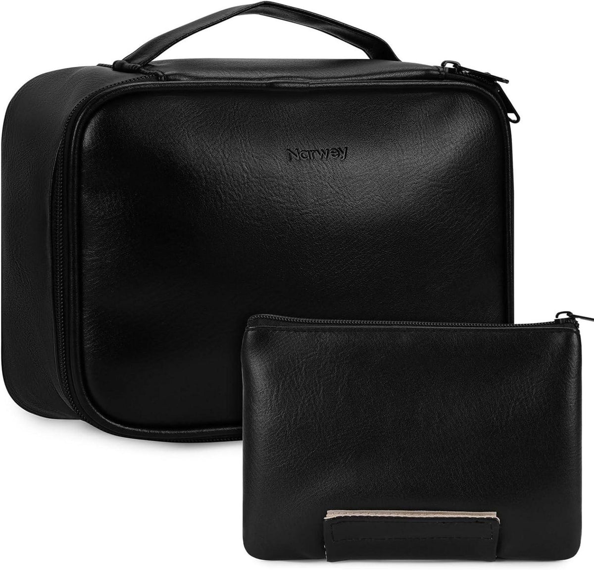 Narwey Reise Kosmetiktasche Damen Make-up Organizer Schwarz