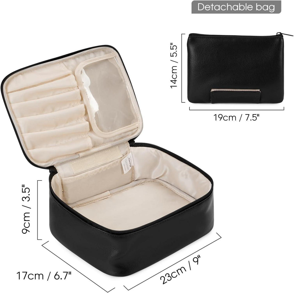 Reise Kosmetiktasche Damen Make-up-Tasche PU Leder Organizer Große