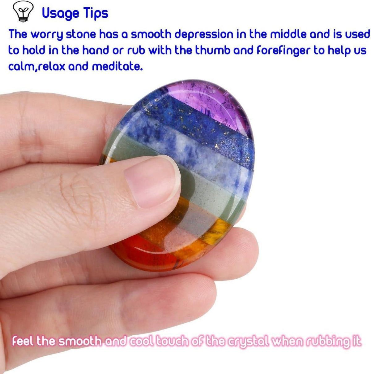 Chakra Kristalle Steine Natürlich poliert Oval Pocket Stein Stress Relief