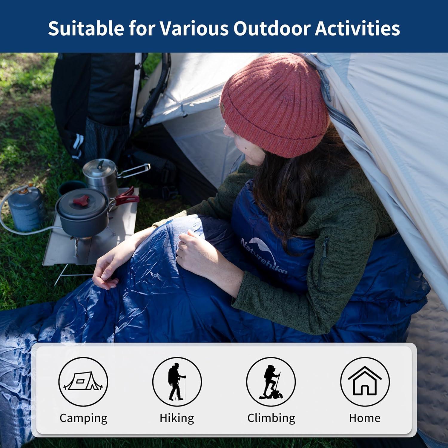 Naturehike Mumienschlafsack Baumwolle Camping Ultra Warm Blau