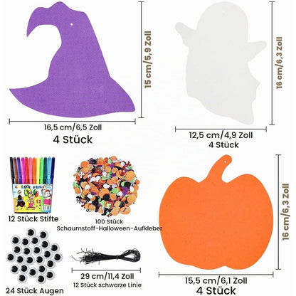 Halloween Bastelset Kinder – Kürbis & Halloween Deko DIY
