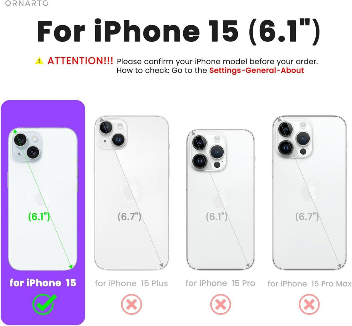 ORNARTO iPhone 15 Silikon Hülle Magnetisch Kalkrosa 6.1 Zoll