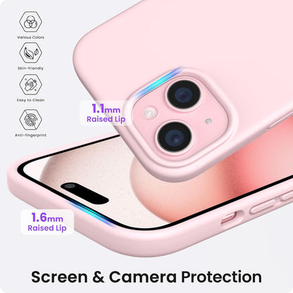 iPhone 15 Silikon Magnetische Hülle Kalkrosa 6.1 Zoll Schutzhülle