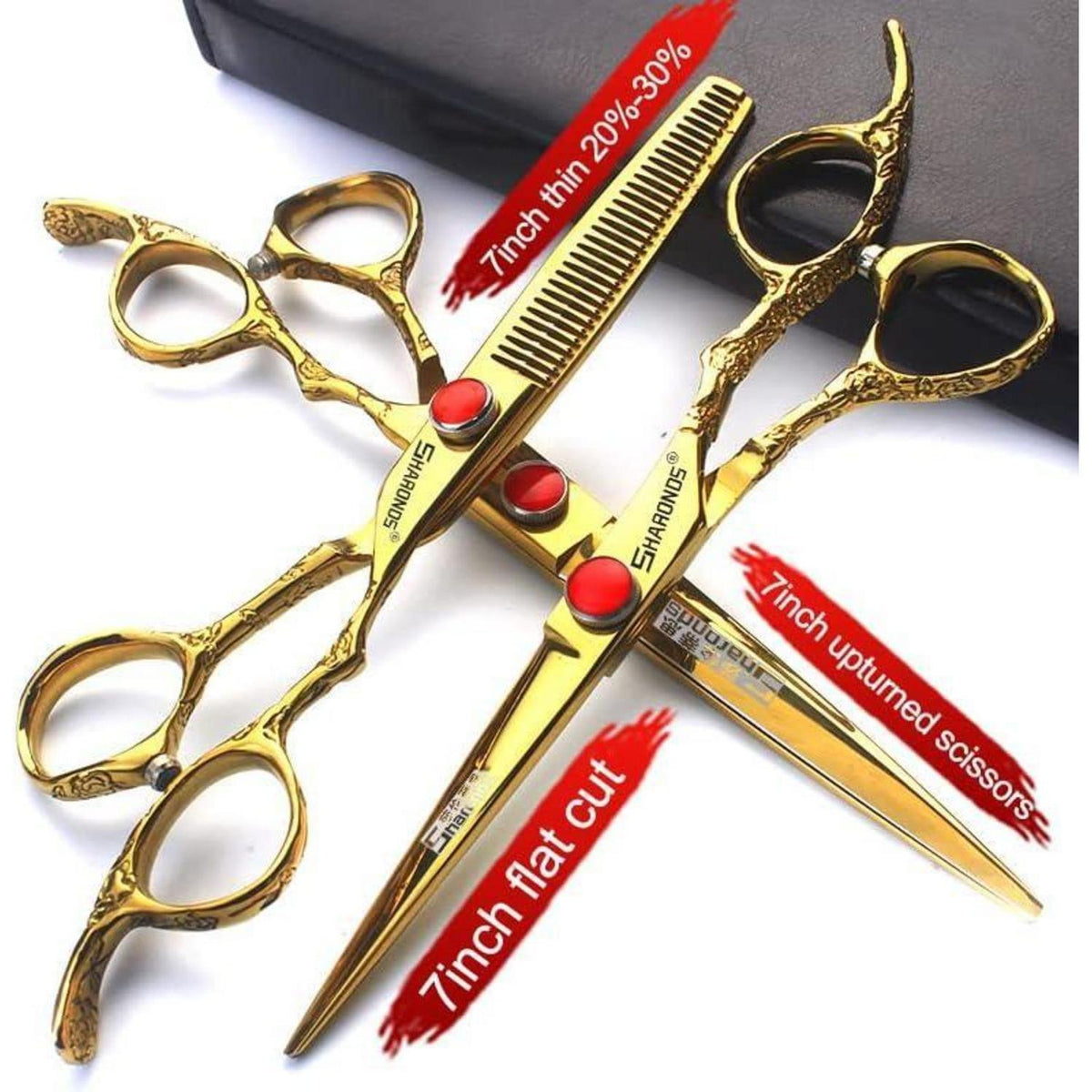 6/7 Zoll Profi Friseurschere Rosenmuster Japan Edelstahl Set