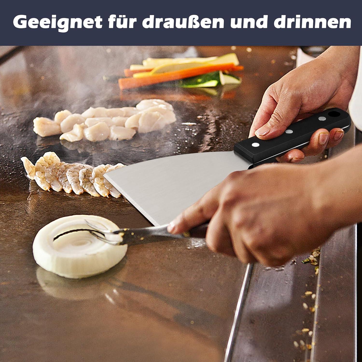 Joyfair Grillspachtel Set Edelstahl ABS-Kunststoffgriff 2 Stück