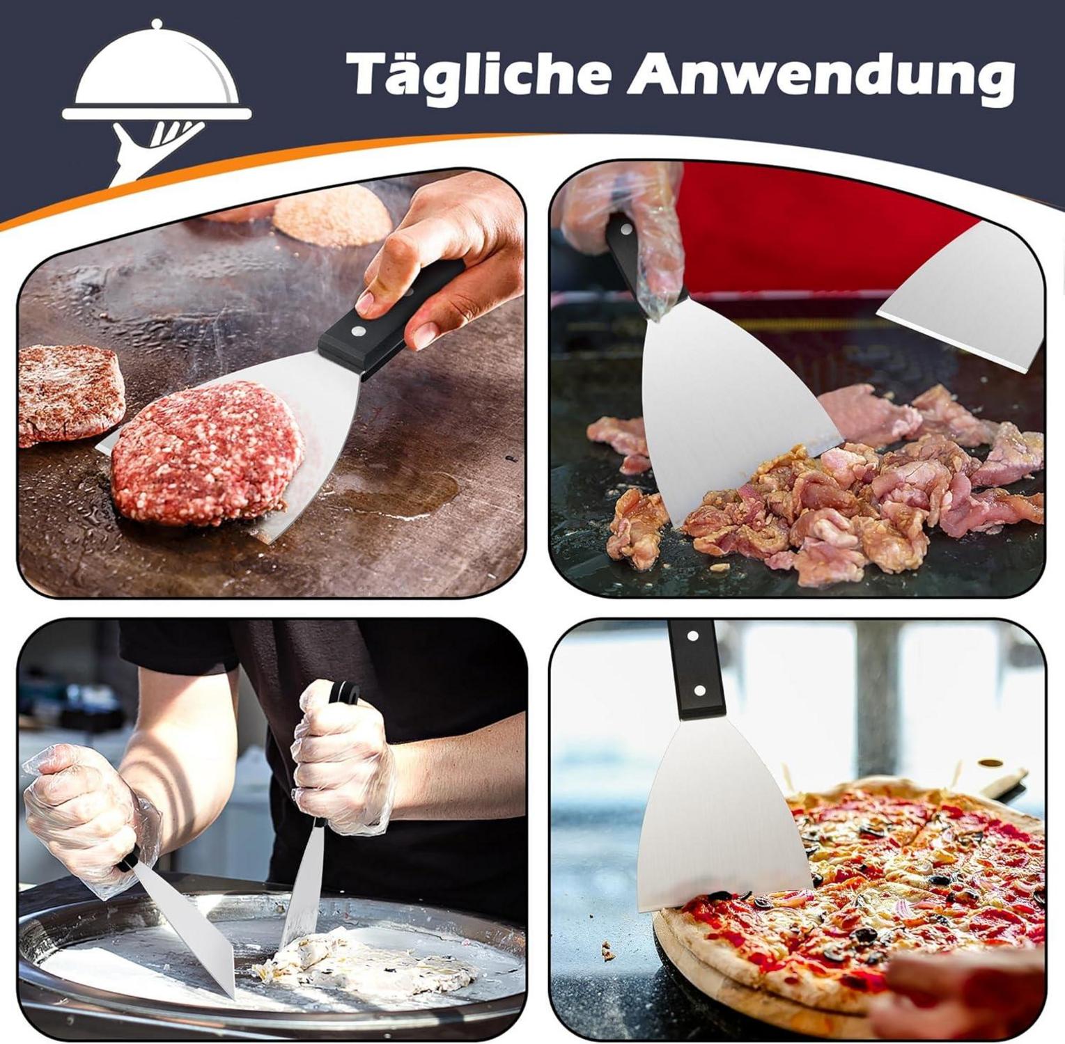 Joyfair Grillspachtel Set Edelstahl ABS-Kunststoffgriff 2 Stück