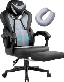 Ergonomischer Gaming Stuhl mit Fußstütze und Massagefunktion