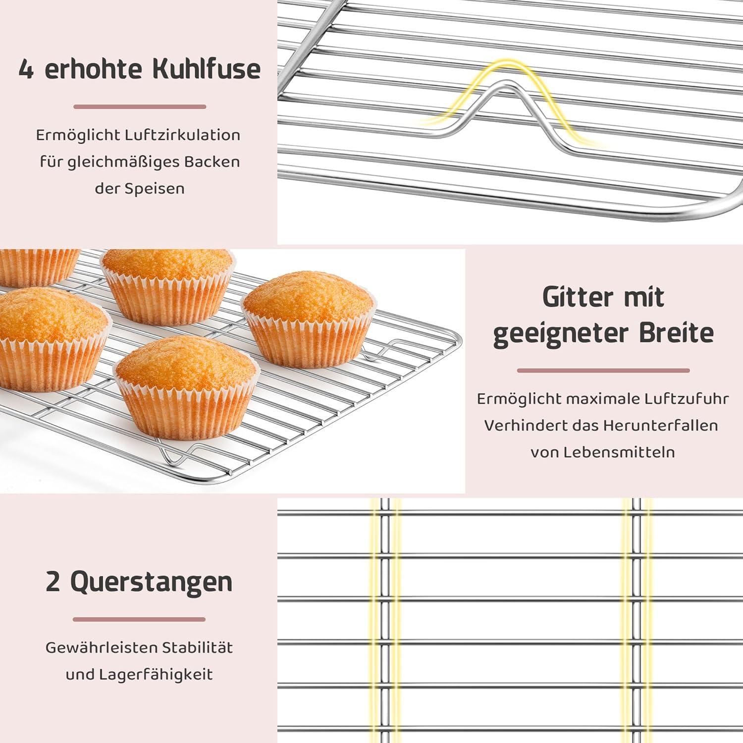 Joyfair Abkühlgitter 2er Set Edelstahl 29,5x23cm Spülmaschinenfest