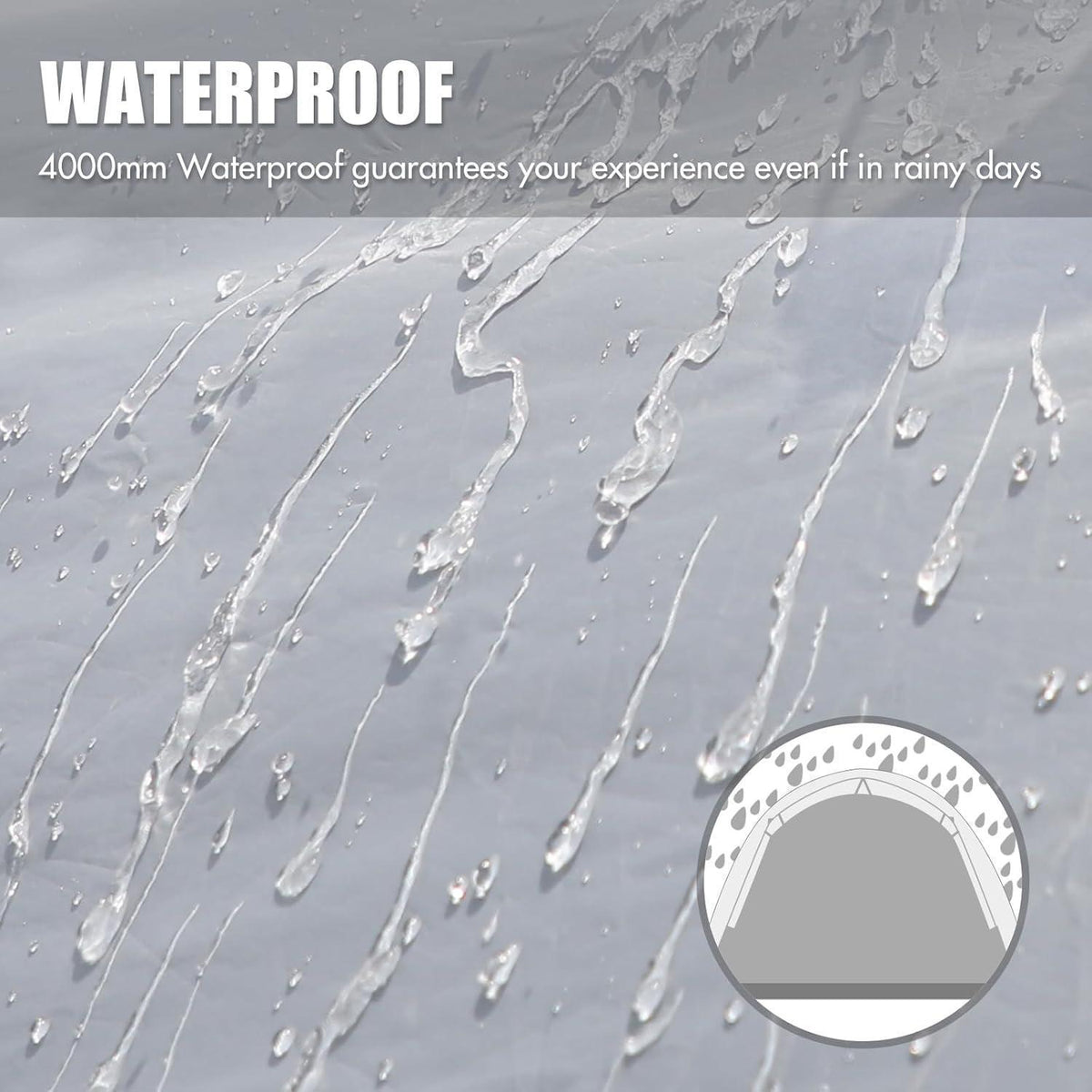 Kuppelzelt 3-4 Personen wasserdicht 4000mm mit Vorzelt grün