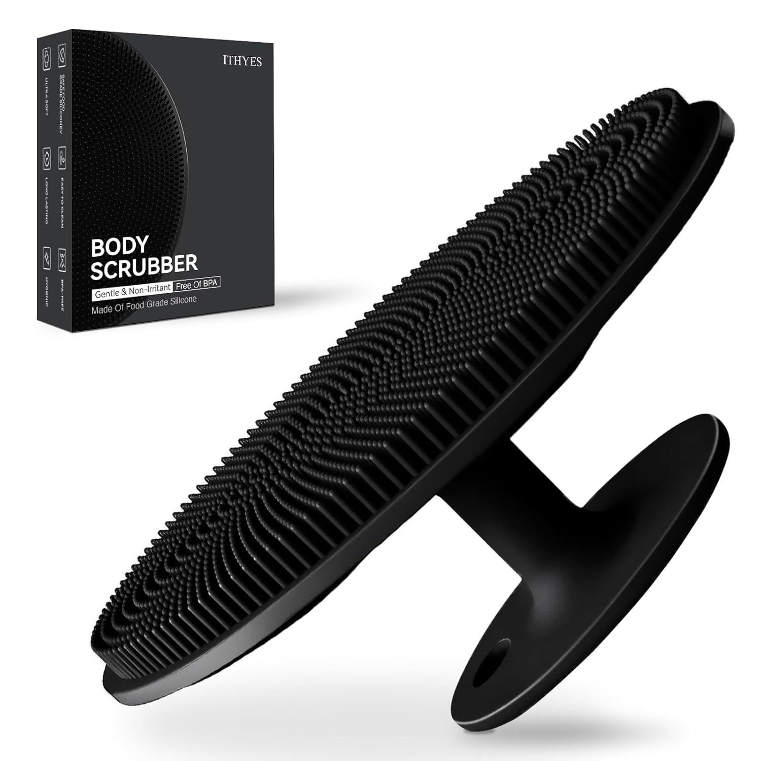 Silikon Duschbürste Körperbürste Peeling Bürste Massagebürste Schwarz
