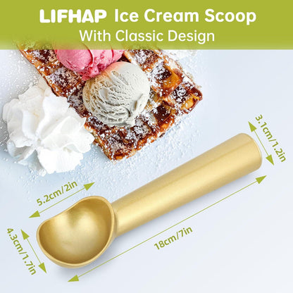 Eisportionierer Gold Aluminium Eislöffel 18 cm Antihaft Eiskugelportionierer