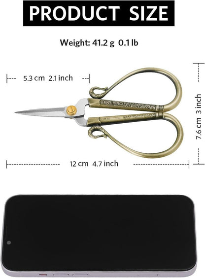 Vintage Stickereischere Edelstahl mit großem Griff für Stickerei Nähen DIY
