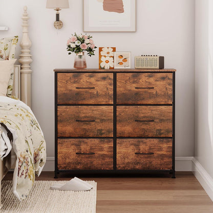 Kommode mit 6 Stoffschubladen – Schlafzimmer Organizer