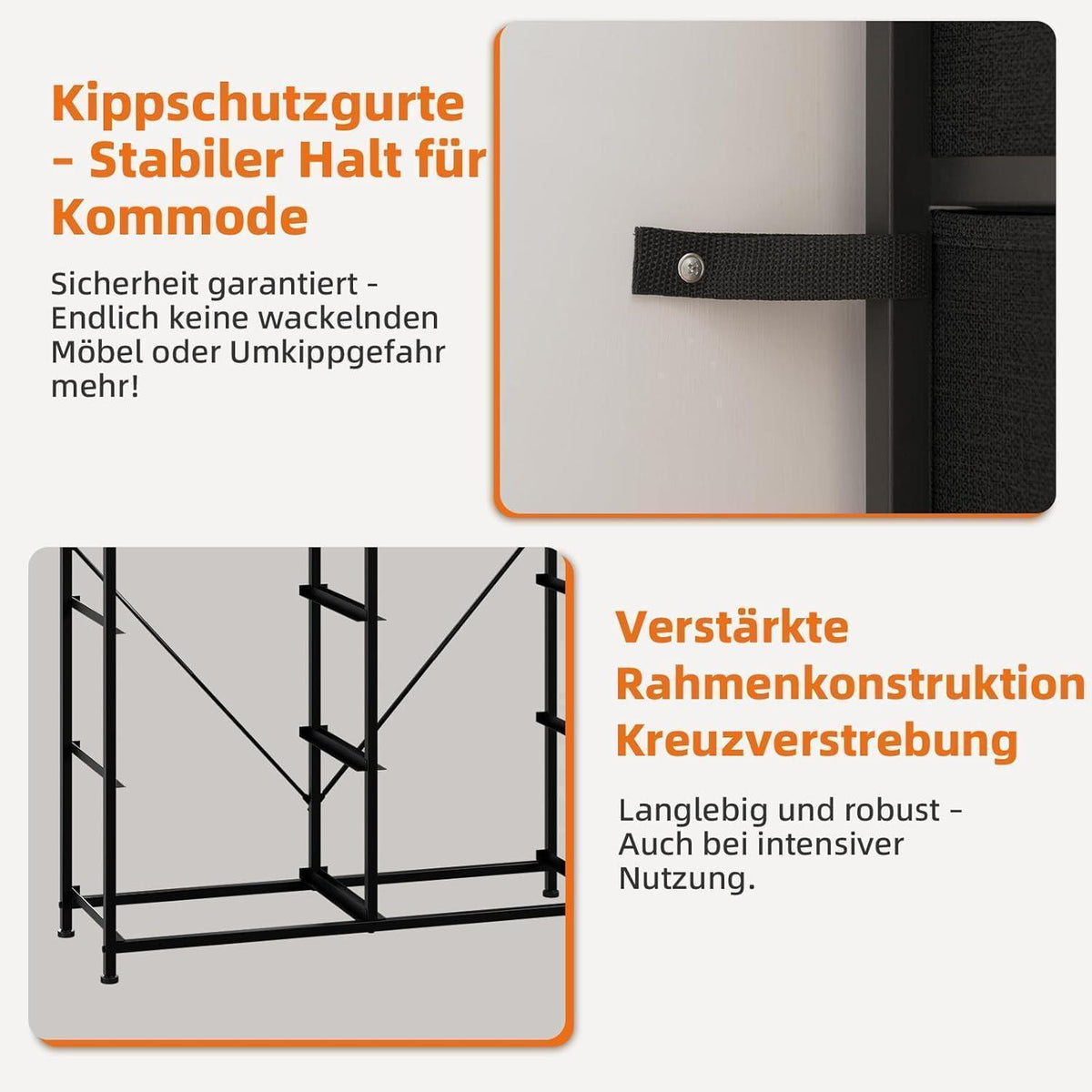 Kommode mit 6 Stoffschubladen – Schlafzimmer Organizer