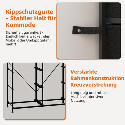 Kommode mit 6 Stoffschubladen – Schlafzimmer Organizer
