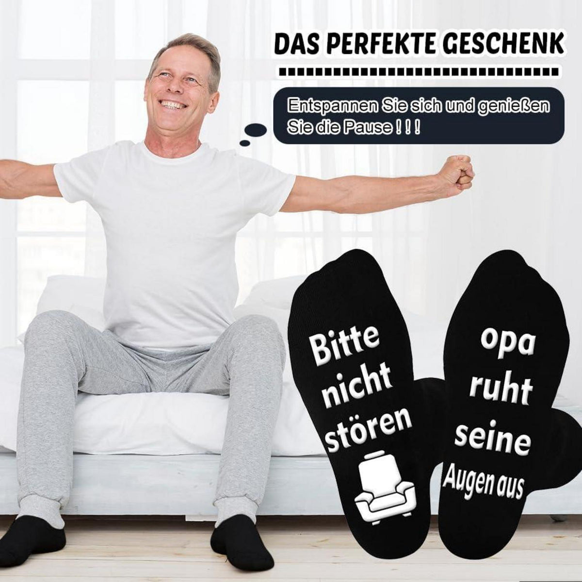Opa Geschenk Socken mit Spruch Vatertag 60 70 80 Geburtstag 43-46
