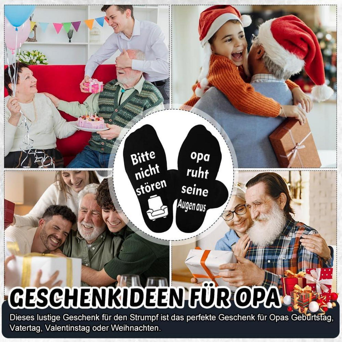 Opa Geschenk Socken mit Spruch Vatertag 60 70 80 Geburtstag 43-46