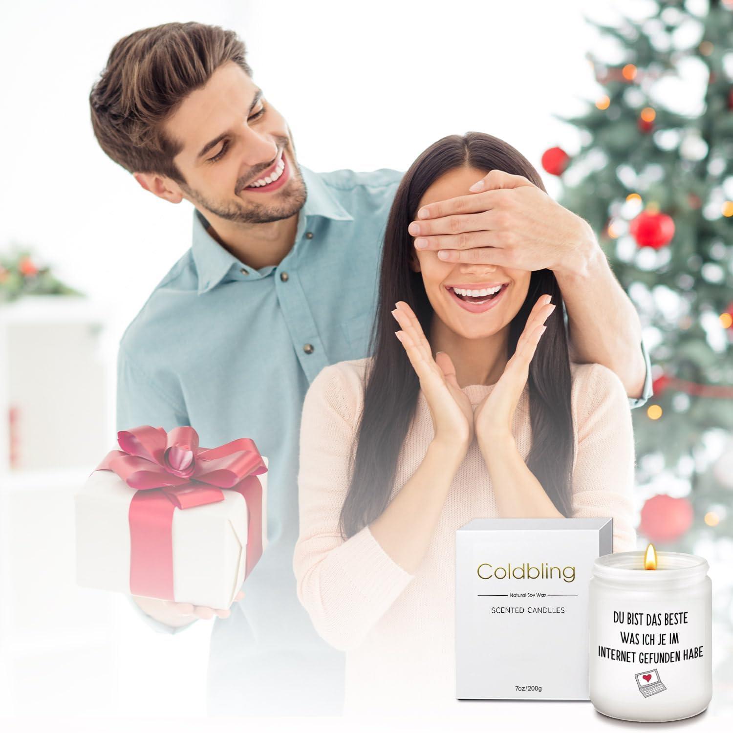 Lavendel Duftkerze Geschenk für Sie & Ihn - Valentinstag Jahrestag Hochzeitstag
