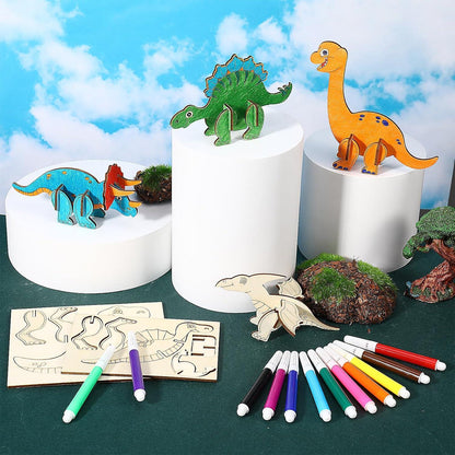 Dinosaurier Holz Bastelset für Kinder 24-teilig DIY Drachen Geburtstag