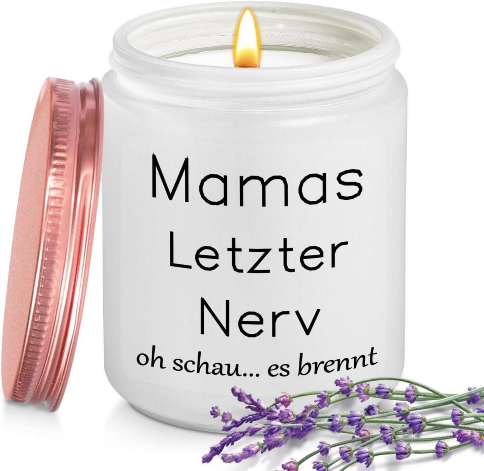 Lavendel Duftkerze Mama Geschenk 200g Sojawachs 50 Std Brenndauer