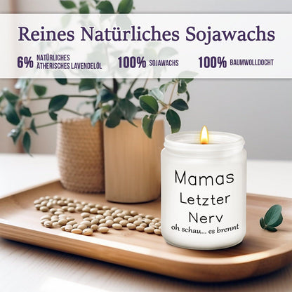 Lavendel Duftkerze Mama Geschenk 200g Sojawachs 50 Std Brenndauer