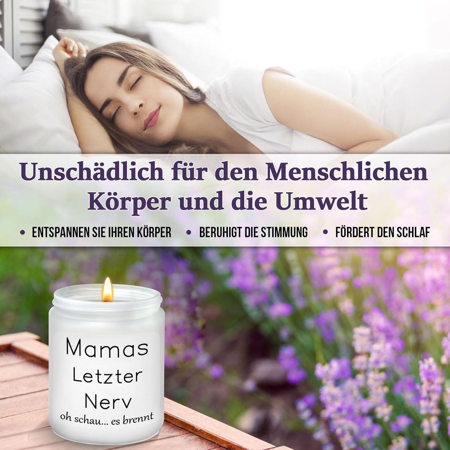Mama Geschenk: Lavendel Duftkerze - Weihnachten Mutter Geburtstagsgeschenk