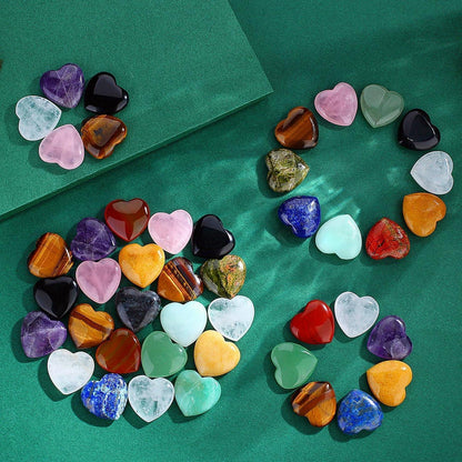 20 Stück Natürliche Edelstein Herz Kristalle Set Meditation