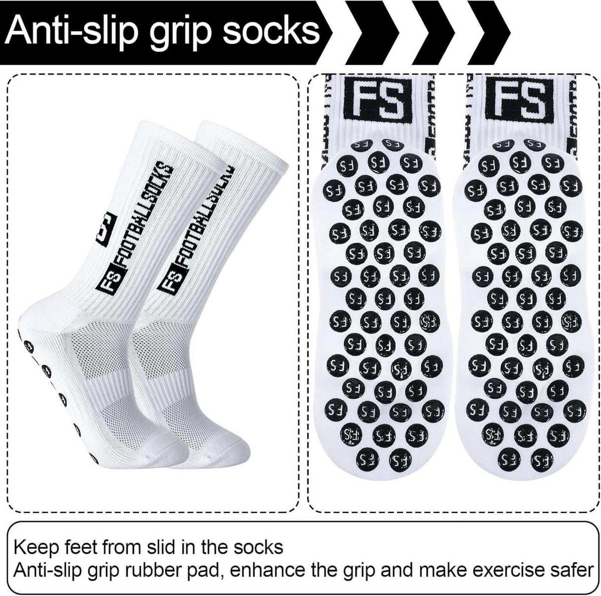 Fußballsocken 6 Paar Sportsocken Anti Rutsch Größe 39-46