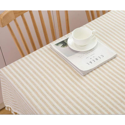Leinenoptik Tischdecke abwaschbar – Beige, 140x180 cm