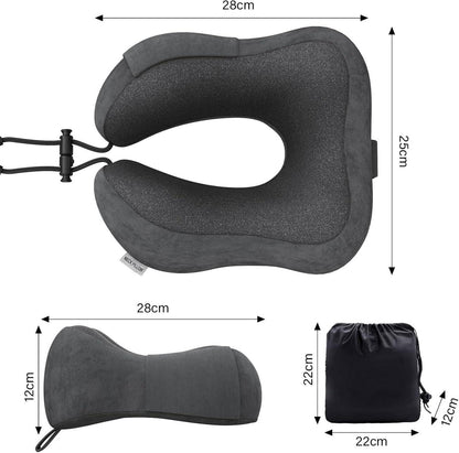 Reisekissen Memory Foam Nackenkissen für Flugzeug Auto Camping