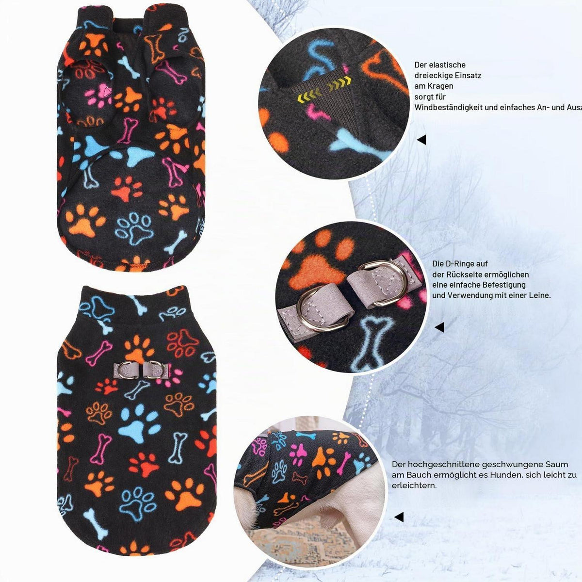 Hundepullover Fleece Weste – Warm & Bequem für Kleine & Mittelgroße Hunde