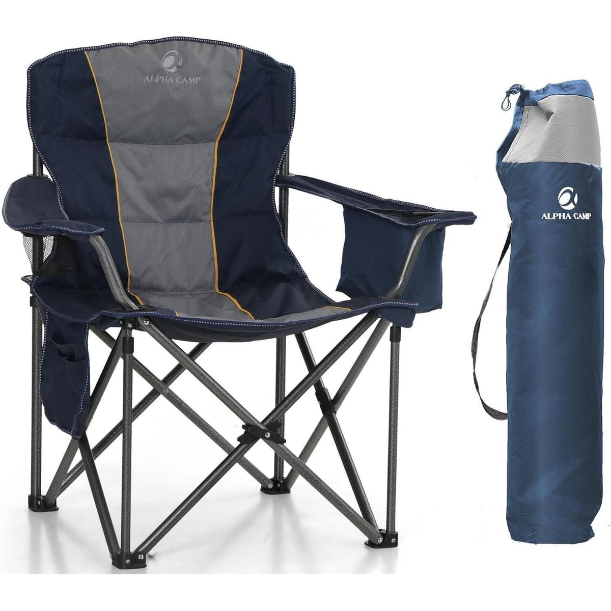 XXL Campingstuhl Klappbar mit Kühltasche & Getränkehalter