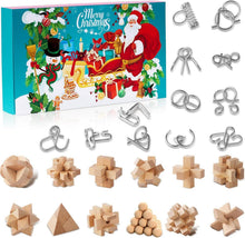 Knobelspiele Adventskalender 2024 Metall Holz Geschenke IQ Puzzle