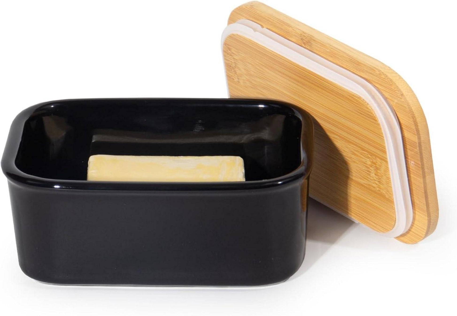 Butterdose Keramik mit Holzdeckel 250g Aufbewahrung Porzellan vintage