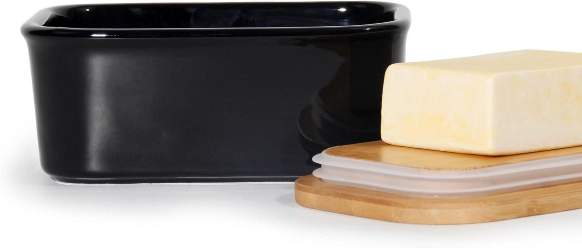 Butterdose Keramik mit Holzdeckel 250g Aufbewahrung Porzellan vintage