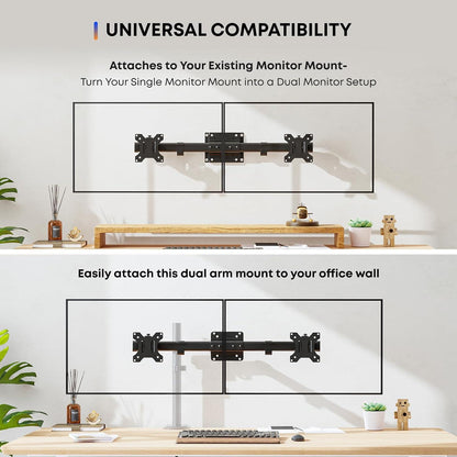 Dual Monitorhalterung Adapter für 13-27 Zoll Monitore, VESA