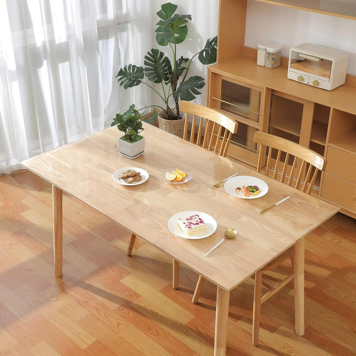 Transparente Tischfolie 90x210cm | 2mm PVC Tischdecke Schutz