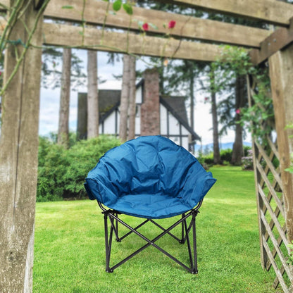 Übergroßer Campingstuhl Moonchair Faltbar mit Kühltasche.LoggerFactory Outdoor Dunkelblau