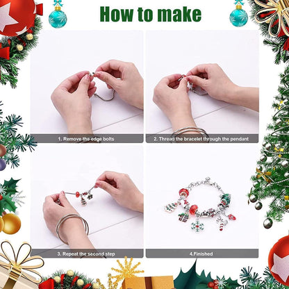 Weihnachts Countdown Kalender Armband Set 24 Tage Adventskalender mit Anhängern