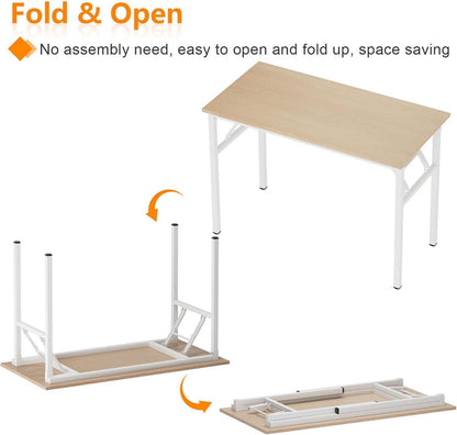 Klapptisch 80x40 cm Metallrahmen Bürotisch Eckschreibtisch