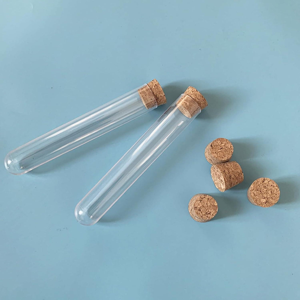 15er Pack Kunststoff Reagenzgläser mit Korken 12mm x 75mm