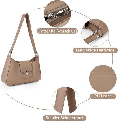 TIAASTAP Handtasche Damen Klein Umhängetasche Leder Hobo Bag Vintage Schultertasche