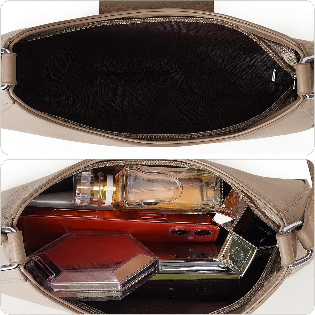 Damen Handtasche Klein Vintage Y2K Umhängetasche Leder Hobo Bag