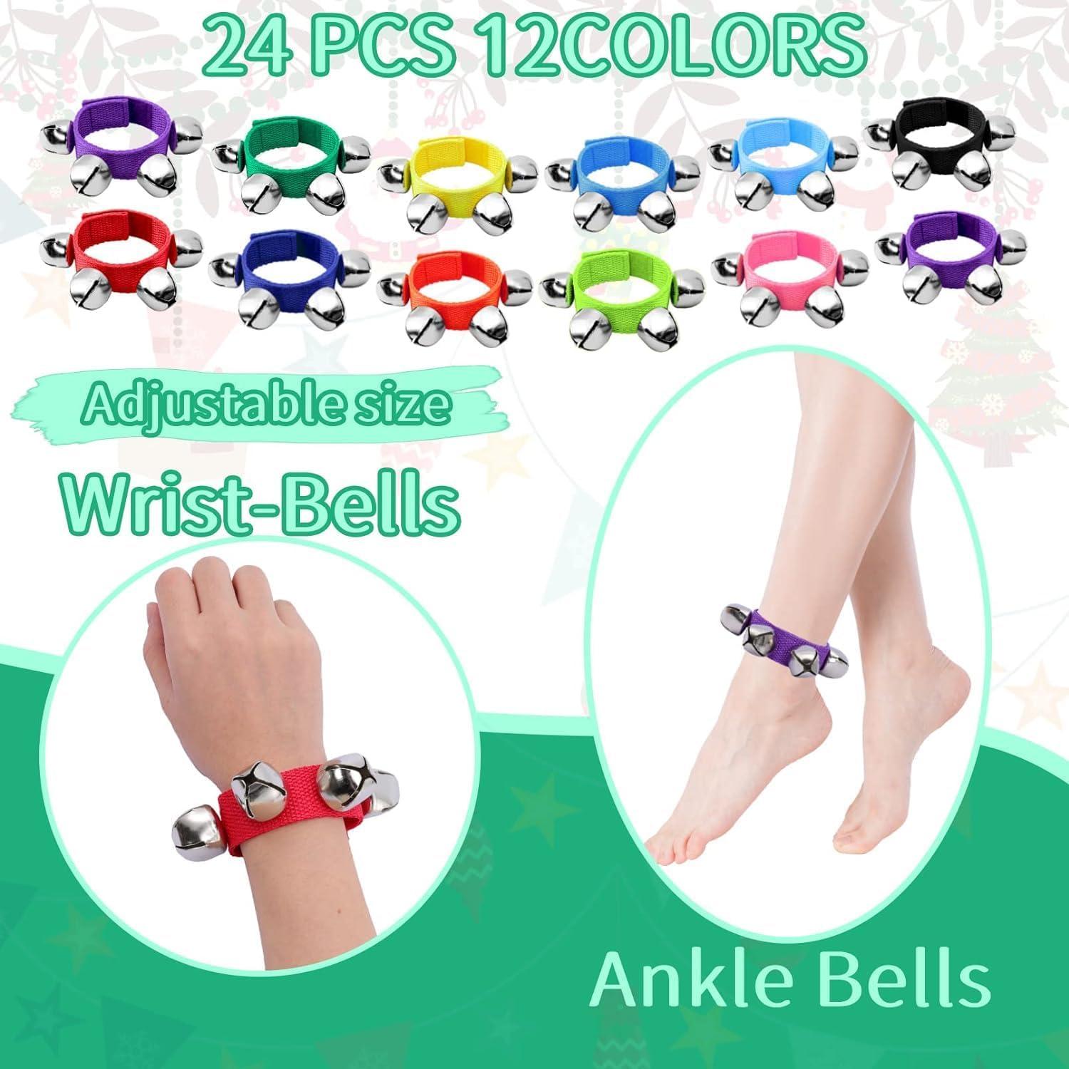 24 Stück Armband Jingle Bells 12 Farben Handgelenkglocken Baby