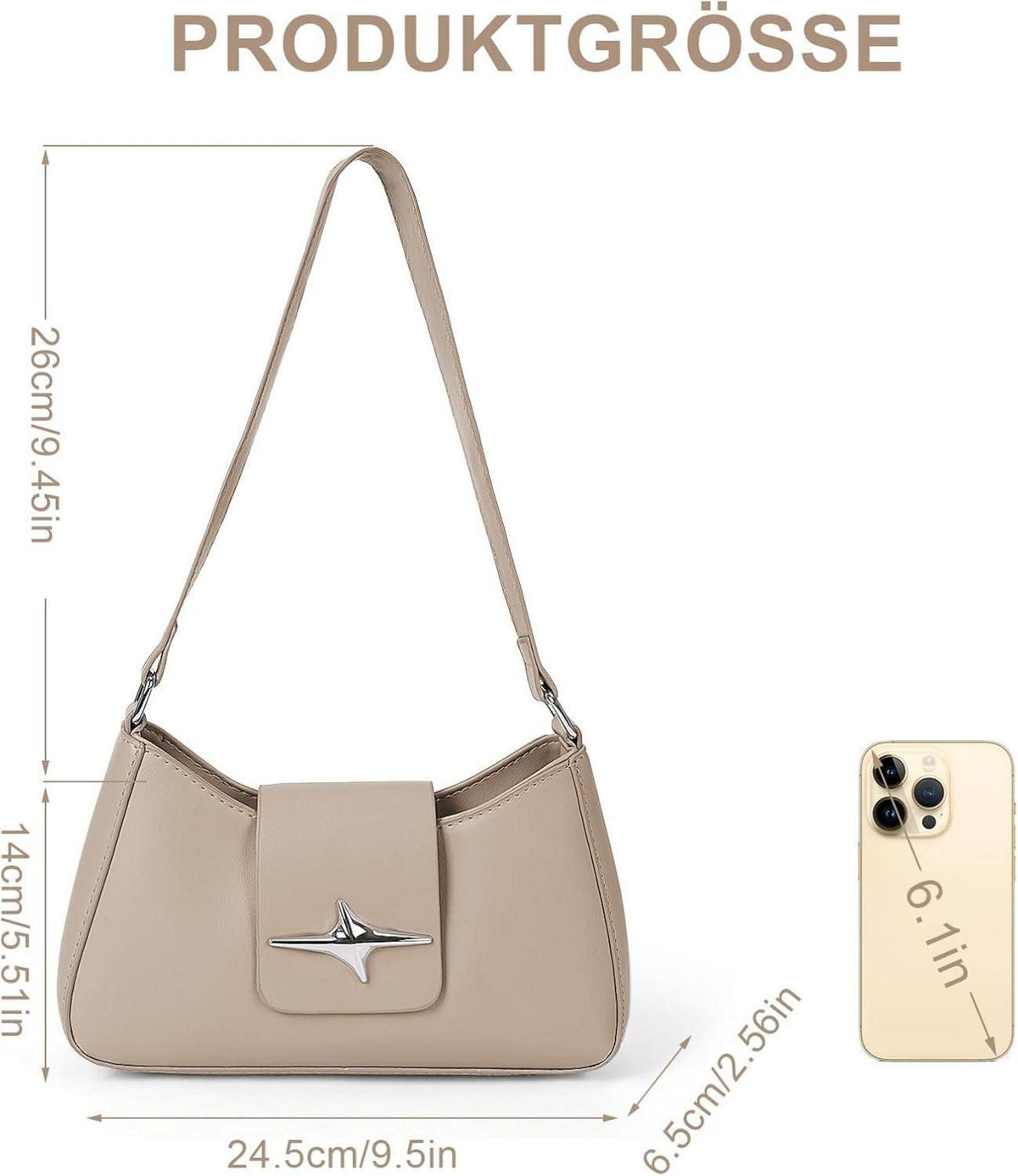 Handtasche Damen Klein Vintage Leder Umhängetasche Schultertasche 90s y2k