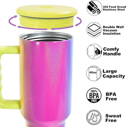 AGH life 40oz Thermobecher Rainbow Design mit Henkel