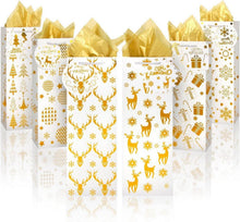 Weihnachts Weinflaschen Taschen Goldfolie Seidenpapier 12 Stück