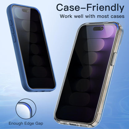 JETech iPhone 15 Pro Max Sichtschutz 6,7 Zoll 9H Gehärtetes Glas 2 Stück
